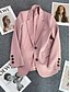 billige Blazere og dresser-Dame Blazer Bekvem Pustende Lomme Fritid عادي Kontor Gate Avslappet Dagligdagstøy Enkeltkneppet Normal Aftæpning Normal Langermet Yttertøy Svart Rosa Kakifarget Sommer Vår