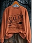 abordables Sweatshirt et Hoodie d&#039;Halloween-Femmes Sweatshirt Pull Graphique Lettre Halloween Mode Occasionnel manche longue Col ras du cou Hauts Réguliers Rue Tenue Quotidienne Occasionnel Imprimé Noir Orange Gris Automne Hiver
