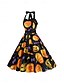 ieftine Rochie de Halloween-Halloween Pentru femei Rochii Midi Rochie A line Vacanță Casual Zilnic Concediu Fit regulat Dovleac SPIDER Fără manșon Gâtul halter Galben Închis Negru Galben Portocaliu Vară Primăvară Toamnă
