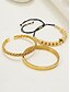 economico Gioielli da uomo-set di bracciali da uomo in acciaio inossidabile dorato: bracciale a 3 pezzi con corona di perline, polsino intrecciato e bracciale con numeri romani per abiti alla moda, feste e occasioni speciali