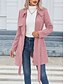 voordelige Winterjassen-Dames Vrijetijdsjas Houd Warm Comfortabel Veters Vetoketju Zak Casual Effen Vakantie Straat Casual Alledaagse kleding Rits Lang Opstaand Slank Lange mouw bovenkleding Zwart Blozend Roze Groen Lente