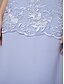 economico Set di abiti per la mamma-Due Pezzi Tubino Colonna Lunghezza Tè Abito da invitata a nozze Abito da cerimonia per signora Senza Maniche Collo gioiello Elegante Ospite di nozze Ricevimento di matrimonio Chiffon Pizzo Abiti con