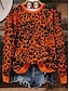 economico Felpa e Hoodie di Halloween-felpe da donna di Halloween, grafiche, casual, a maniche lunghe, girocollo, normali, da strada, da indossare tutti i giorni, casual, stampate, rosa, arancione, verde, primavera, autunno, inverno