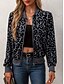 Χαμηλού Κόστους τζάκετ bomber-Γυναικεία Casual Jacket Διατηρείτε Ζεστό Γρήγορο Στέγνωμα Φερμουάρ Τσέπη Κομψό Μοντέρνα Καθημερινά Απλός Λεοπάρ Διακοπές Causal Καθημερινά Αργίες Κανονικό γιακά μπέιζμπολ Κανονικό Μακρυμάνικο