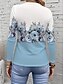 billige Blomster t-skjorte-Påske Dame T skjorte Blomstret Grafisk Planter Årgang Stilfull Klassisk Langermet Crew-hals Rund hals Vanlige topper Daglig Trykt mønster Blå Vår Høst Vinter