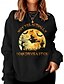 economico Felpa e Hoodie di Halloween-Per donna Felpa Pullover Grafico Lettera Halloween Moda Casual Manica Lunga Girocollo Top Regolari Streetwear Abbigliamento Quotidiano Casuale Stampato Nero Rosso Viola Verde Autunno Inverno