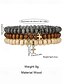 abordables Bijoux pour hommes-Ensemble de bracelets en bois pour hommes avec croix et perles – Bracelets extensibles de style rustique naturel pour un usage décontracté, de plage ou spirituel