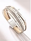 billige Dame armbånd-Flerlags korsarmbånd med rhinsten til kvinder – inspirerende &quot;velsignet&quot; armbånd i pu-læder til afslappet, kirkelig og særlige lejligheder
