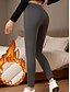 cheap Plain Leggings-Women&#039;s Tights Leggings Casual Comfort Plus velvet Full Length High Waist High Cut Comfort Quick Dry Breathable High Elasticity Outdoor Street Wine Navy Black Gray Spring Fall Winter Regular Fit