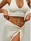 abordables Ceinture pour femme-Ceinture chaîne de taille en perles turquoises pour femme, motif étoile de mer - Bijou de corps bohème en alliage pour la plage, idéal pour les tenues d'été et les looks de vacances