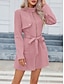 voordelige Winterjassen-Dames Vrijetijdsjas Houd Warm Comfortabel Veters Vetoketju Zak Casual Effen Vakantie Straat Casual Alledaagse kleding Rits Lang Opstaand Slank Lange mouw bovenkleding Zwart Blozend Roze Groen Lente