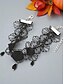 preiswerte Halloween-Zubehör-Schwarzes Spitzen-Fußkettchen mit Rosenmotiv und baumelnden Perlen für Damen, Gothic-Fußschmuck für Halloween-Partys