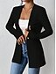 abordables Blazers y Trajes-Mujer chaqueta Cómodo Transpirable Botones Estilo de Oficina Casual Plano Oficina Calle Casual Ropa Cotidiana Botonadura Simple Regular Escote en Pico Ajuste regular Manga Larga Ropa de calle Negro