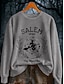 tanie Halloween bluza i hoodie-Damskie Bluza z kapturem Graficzny Litera Halloween Moda Codzienny Długi rękaw Półgolf Zwykłe topy Ulica Na co dzień Codzienny Nadruk Czarny Pomarańczowy Jasnoszary Jesień Zima