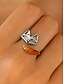 abordables Bagues pour femmes-Bague ajustable en alliage pour femme, motif renard – anneau ouvert en forme d&#039;animal mignon avec accent ambré pour filles et femmes, idéal pour un usage quotidien, comme cadeau ou pour une tenue décontractée.