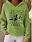 tanie Halloween bluza i hoodie-Damskie Bluza z kapturem i bluzą Graficzny Halloween Czarownica Zabytkowe Moda Zachodni Długi rękaw Kaptur Zwykłe topy Ulica Na co dzień Święto Nadruk Przednia kieszeń Czarny Fioletowy Pomarańczowy