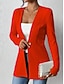 abordables Blazers y Trajes-Mujer chaqueta Cómodo Transpirable Botones Estilo de Oficina Casual Plano Oficina Calle Casual Ropa Cotidiana Botonadura Simple Regular Escote en Pico Ajuste regular Manga Larga Ropa de calle Negro