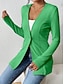 abordables Blazers y Trajes-Mujer chaqueta Cómodo Transpirable Botones Estilo de Oficina Casual Plano Oficina Calle Casual Ropa Cotidiana Botonadura Simple Regular Escote en Pico Ajuste regular Manga Larga Ropa de calle Negro