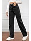voordelige wijde pijpen en hoge taille-Dames Breed Been Chinese Modieus Streetwear Casual Volledige lengte Hoge taille Effen Kleur Zak Comfortabel Zacht Inelastisch Buiten Straat Zwart donkergrijs Diep Blauw Lichtblauw Zomer Herfst