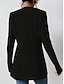 abordables Blazers y Trajes-Mujer chaqueta Cómodo Transpirable Botones Estilo de Oficina Casual Plano Oficina Calle Casual Ropa Cotidiana Botonadura Simple Regular Escote en Pico Ajuste regular Manga Larga Ropa de calle Negro