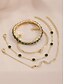 voordelige Damesarmband-Set van 4 elegante armbanden van legering met verstelbare ketting voor dames in goudkleurige, groene kristalkleur – modieuze accessoires voor feesten, bruiloften en speciale gelegenheden