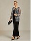 abordables Blazers et Costumes-veste femme manteau blazer dentelle brodée bloc de couleur élégant floral anniversaire mariage invité quotidien cocktail fête ouvert devant régulier col rond coupe régulière manches longues vêtements