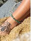 voordelige Damesarmband-Turquoise enkelbandset met kralen voor dames - enkelband in bohemian-stijl met dubbele streng en versieringen van legering en edelstenen, perfect voor strand, poolparty&#039;s en zomermode