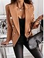 economico Blazer e Completi-Per donna Blazer Confortevole Traspirante Tasca Casual Semplice Formale Ufficio Streetwear Casuale Doppiopetto Regolare Collo ripiegato Vestibilità regolare Manica Lunga Capispalla Nero Blu Fucsia