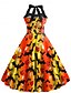ieftine Rochie de Halloween-Halloween Pentru femei Rochii Midi Rochie A line Vacanță Casual Zilnic Concediu Fit regulat Dovleac SPIDER Fără manșon Gâtul halter Negru Galben Portocaliu Gri Vară Primăvară Toamnă