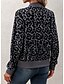 Χαμηλού Κόστους τζάκετ bomber-Γυναικεία Casual Jacket Διατηρείτε Ζεστό Γρήγορο Στέγνωμα Φερμουάρ Τσέπη Κομψό Μοντέρνα Καθημερινά Απλός Λεοπάρ Διακοπές Causal Καθημερινά Αργίες Κανονικό γιακά μπέιζμπολ Κανονικό Μακρυμάνικο
