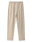 abordables Pantalon uni en coton et lin-Femmes Pantalon en coton et lin Chinos Pantalons Basique Occasionnel Long Taille haute Uni Avec Poches Conception à cordon élastique Coupe haute Respirabilité Doux Micro-Élastique Rue Tenue