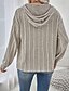 preiswerte Texturierte Kapuzenpullover &amp; Sweatshirts-Damen Kapuzenpullover Einfach Streetwear Lässig Langarm Mit Kapuze Normale Oberteile Straße Alltagskleidung Knöpfe Khaki Frühling Herbst