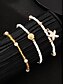 voordelige Damesarmband-3-delige enkelbandset voor dames – gouden legering en witte kralen met zeesterren- en schelpbedels, bohemian strandsieraden voor zomervakanties en casual outfits