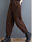 economico gamba larga e vita alta-Per donna Chinos Vacanza Moda Casual Lunghezza intera Vita Alta Semplice Tasca Fascia Elastica Comodo Morbido Confortevole Micro-elastico All&#039;aperto Streetwear Nero Viola Verde Caffè Primavera