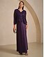 billige Jakker-Dame Blonde topper Blomstret Elegant Fest Stilfull Crew-hals Vanlige topper Aubergine Høst Vinter
