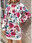 billiga Blommig klänning-Kvinnors Sweatshirt Klänning Mini Klänning Sweater Klänning Shift Klänning Semester Casual Boho Utomhus Regular Fit Blommig Grafik Lång Ärma Crewneck Röd svart Rosa Grön Grå Höst Vinter