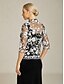 preiswerte Blusenanzüge für Damen-Damen Elegante Oberteile Spitzentops Blumen Elegant Vintage Hoher Ausschnitt Schwarz Sommer Frühling Herbst