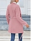 voordelige Winterjassen-Dames Vrijetijdsjas Houd Warm Comfortabel Veters Vetoketju Zak Casual Effen Vakantie Straat Casual Alledaagse kleding Rits Lang Opstaand Slank Lange mouw bovenkleding Zwart Blozend Roze Groen Lente