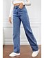 voordelige wijde pijpen en hoge taille-Dames Breed Been Chinese Modieus Streetwear Casual Volledige lengte Hoge taille Effen Kleur Zak Comfortabel Zacht Inelastisch Buiten Straat Zwart donkergrijs Diep Blauw Lichtblauw Zomer Herfst