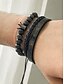 economico Gioielli da uomo-set di bracciali da uomo in acciaio inossidabile dorato: bracciale a 3 pezzi con corona di perline, polsino intrecciato e bracciale con numeri romani per abiti alla moda, feste e occasioni speciali