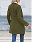 voordelige Winterjassen-Dames Vrijetijdsjas Houd Warm Comfortabel Veters Vetoketju Zak Casual Effen Vakantie Straat Casual Alledaagse kleding Rits Lang Opstaand Slank Lange mouw bovenkleding Zwart Blozend Roze Groen Lente
