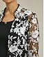 preiswerte Blusenanzüge für Damen-Damen Elegante Oberteile Spitzentops Blumen Elegant Vintage Hoher Ausschnitt Schwarz Sommer Frühling Herbst