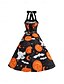ieftine Rochie de Halloween-Halloween Pentru femei Rochii Midi Rochie A line Vacanță Casual Zilnic Concediu Fit regulat Dovleac SPIDER Fără manșon Gâtul halter Galben Închis Negru Galben Portocaliu Vară Primăvară Toamnă