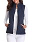 voordelige Donsvesten-Dames Vest Straat Casual Casual / Dagelijks Herfst Winter jas Normale pasvorm Hedendaags Stijlvol Casual Jacks Mouwloos Effen Kleur Met zakken Licht Blauw bordeaux Zee blauw