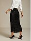 abordables Jupes Formelles-Femmes Jupe Trompette / Sirène Élégant ancien Maxi Taille haute Jupes Élastique Noir Printemps Velours
