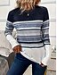abordables Camiseta a rayas y geométrica-Mujer Camiseta Ombre Graphic Geométrico Vintage Elegante Clásico Manga Larga Cuello Barco Escote Redondo Tops regulares Diario Estampado Azul Marino Verano Primavera Otoño