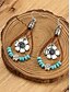 voordelige Damesoorbellen-Boho bloemenoorbellen voor dames – turquoise kralenoorbellen in westerse stijl voor zomerfestivals, feesten en alledaagse outfits