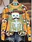 tanie Halloween bluza i hoodie-Bluzy damskie na Halloween, grafika z czaszką, ciepłe, codzienne, festiwalowe, z długim rękawem, okrągłym dekoltem, z okrągłym dekoltem, regularne, miejskie, codzienne, codzienne, z nadrukiem,