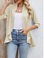 cheap Coats &amp; Trench Coats-Women&#039;s Casual Jacket Comfortable Breathable Ruffle Cut Out Casual Plain Vacation Street Daily Wear Going out Open Front Regular Collarless Regular Fit 3/4 Length Sleeve Outerwear Black White Pink