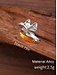 abordables Bagues pour femmes-Bague ajustable en alliage pour femme, motif renard – anneau ouvert en forme d&#039;animal mignon avec accent ambré pour filles et femmes, idéal pour un usage quotidien, comme cadeau ou pour une tenue décontractée.